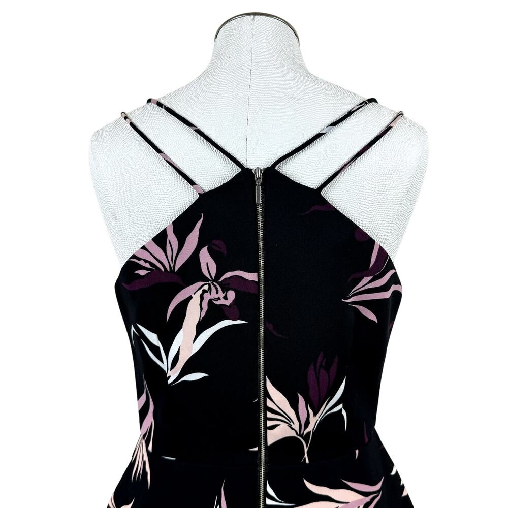 Women's Keepsake Black Pink Mini Bird of Paradise Fit & Flare Short Dress Large - Picture 5 of 10